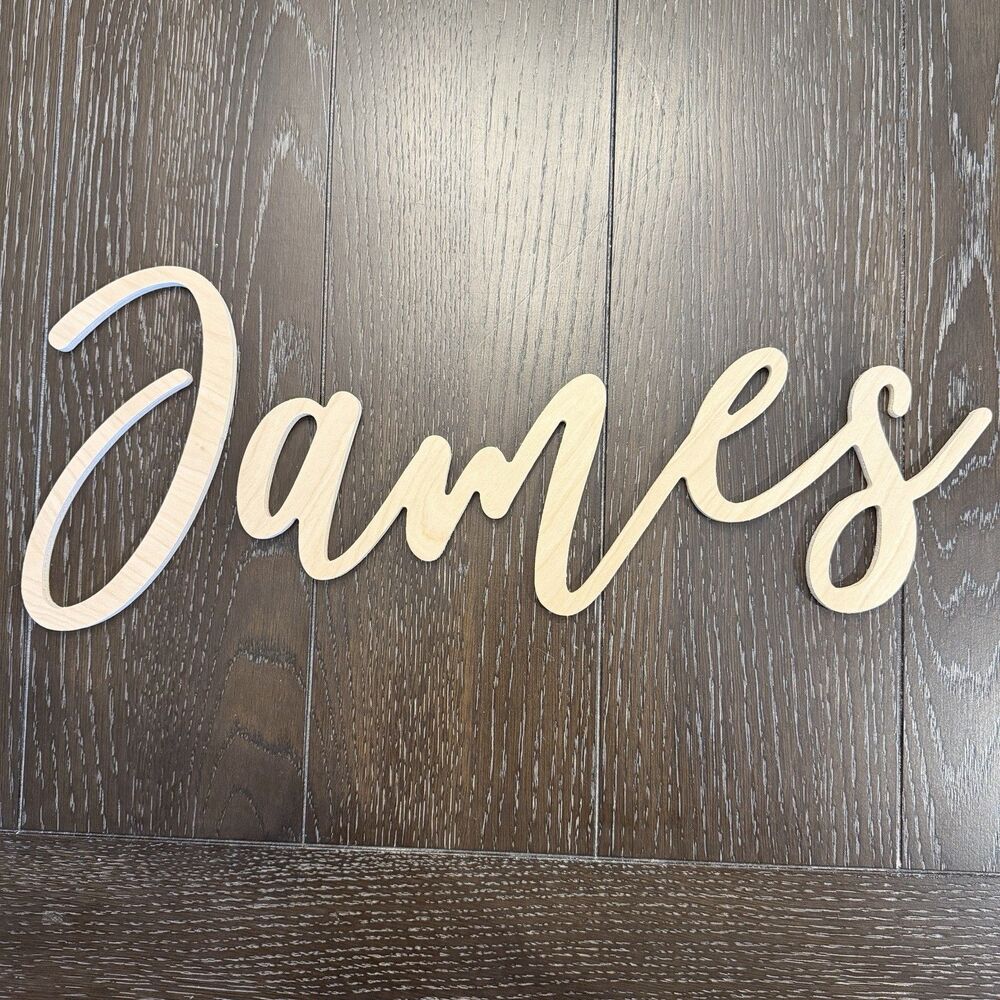 Name Cutout Wood “James” Nursery‎ Decor Name Sign Wall Decor Cursive